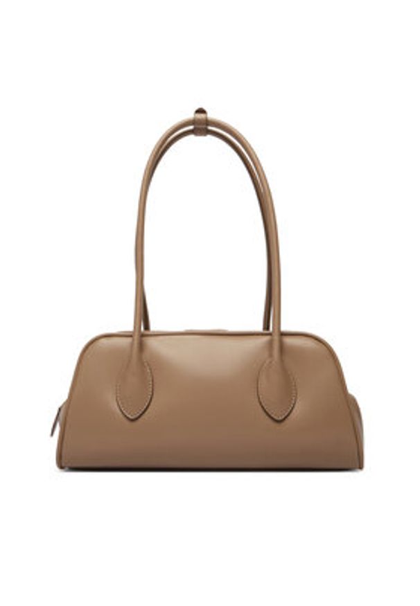 Calvin Klein Torebka Emblem Trio Shoulder Bag LV04F3369G Beżowy. Kolor: beżowy. Materiał: skórzane