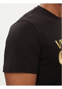 Versace Jeans Couture T-Shirt 76GAHT00 Czarny Regular Fit. Kolor: czarny. Materiał: bawełna #4