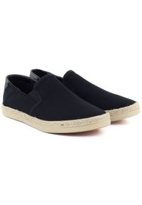 Espadryle męskie slip on czarne Unisoft 7037. Zapięcie: bez zapięcia. Kolor: czarny. Materiał: tkanina #1