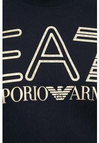 EA7 Emporio Armani bluza bawełniana męska kolor czarny z nadrukiem. Kolor: czarny. Materiał: bawełna. Wzór: nadruk. Styl: klasyczny #3