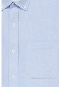Mango Man - Koszula OXFORD. Typ kołnierza: button down. Kolor: niebieski. Materiał: tkanina, bawełna, poliester. Długość rękawa: długi rękaw. Długość: długie. Wzór: gładki #2