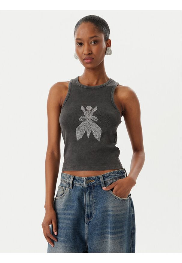 Patrizia Pepe Top 8M1768/J373-S763 Szary Slim Fit. Kolor: szary. Materiał: bawełna