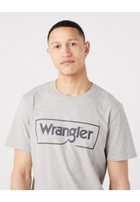 Wrangler - 2PAK WRANGLER FRAME LOGO TEE MĘSKI T-SHIRT KOSZULKA NADRUK MID GREY NAVY. Wzór: nadruk #6