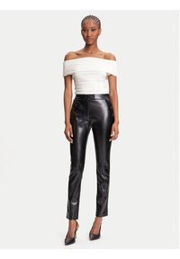 Marciano Guess Spodnie z imitacji skóry 5YGB16 7363A Czarny Slim Fit. Kolor: czarny. Materiał: syntetyk