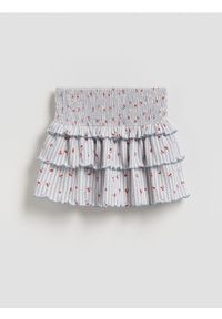 Reserved - Spódnica we wzory - jasnoniebieski. Kolor: niebieski. Materiał: tkanina #1