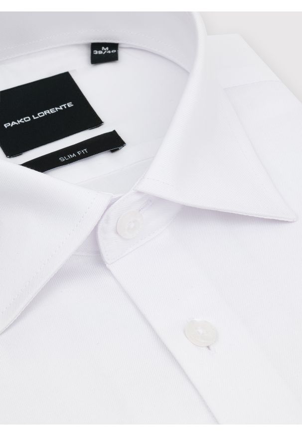 Pako Lorente - PAKO LORENTE - Biała koszula męska. Kolor: biały, czarny. Materiał: bawełna. Długość rękawa: długi rękaw. Długość: długie