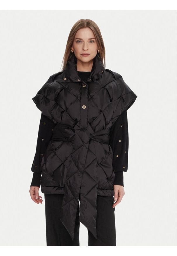 Lola Casademunt by Maite Bezrękawnik RAINFOREST W PKT 4 BEIGE DIMITY Czarny Oversize. Kolor: czarny. Materiał: poliamid. Długość rękawa: bez rękawów