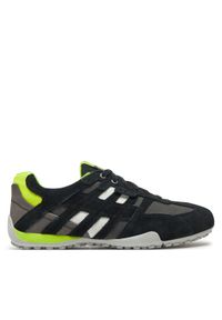 Geox Sneakersy Uomo Snake U4507A 022EK C9151 Czarny. Kolor: czarny. Materiał: zamsz, skóra