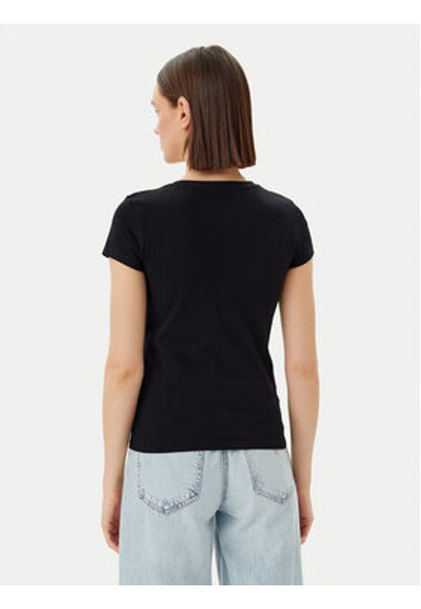 Guess T-Shirt E5GI08 J1314 Czarny Slim Fit. Kolor: czarny. Materiał: bawełna