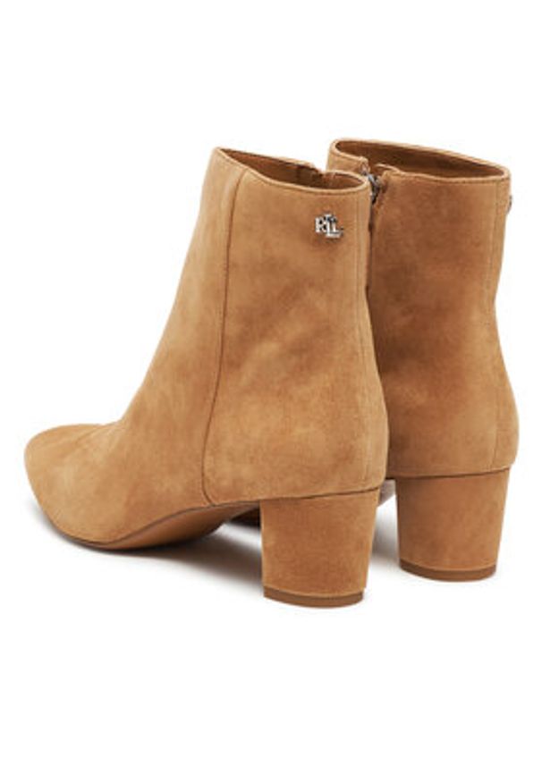 Lauren Ralph Lauren - LAUREN RALPH LAUREN Botki 802974504001 Beżowy. Kolor: beżowy. Materiał: skóra, zamsz