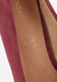 Born2be - Bordowe Klasyczne Czółenka na Obcasie ze Skórzaną Wkładką Maithria. Okazja: do pracy, na spotkanie biznesowe. Kolor: czerwony. Materiał: skóra. Obcas: na obcasie. Styl: klasyczny. Wysokość obcasa: średni #2