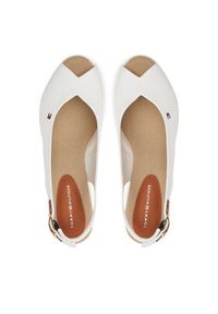 TOMMY HILFIGER - Tommy Hilfiger Espadryle Flag Mid Wedge Espad Slingback FW0FW08595 Biały. Kolor: biały. Materiał: materiał #3