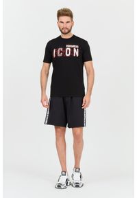 DSQUARED2 Czarne męskie spodenki Relax Fit, Rozmiar L. Kolor: czarny