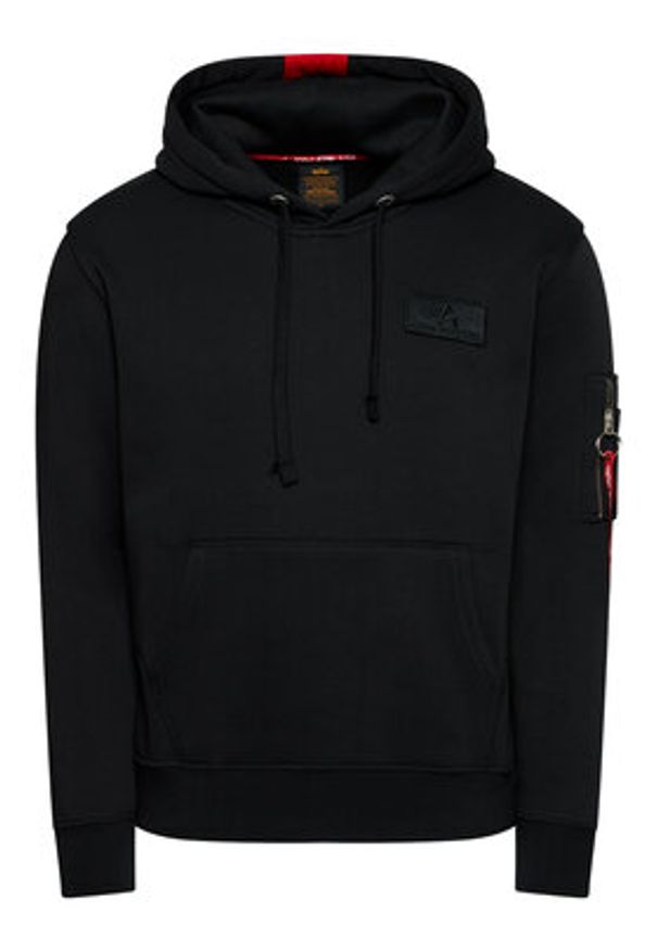 Alpha Industries Bluza Stripe 178314 Czarny Regular Fit. Kolor: czarny. Materiał: bawełna