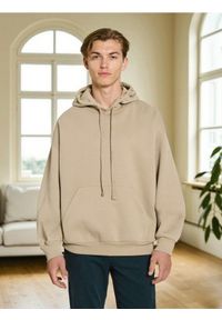 Sinsay - Bluza hoodie comfort fit - beżowy. Kolor: beżowy