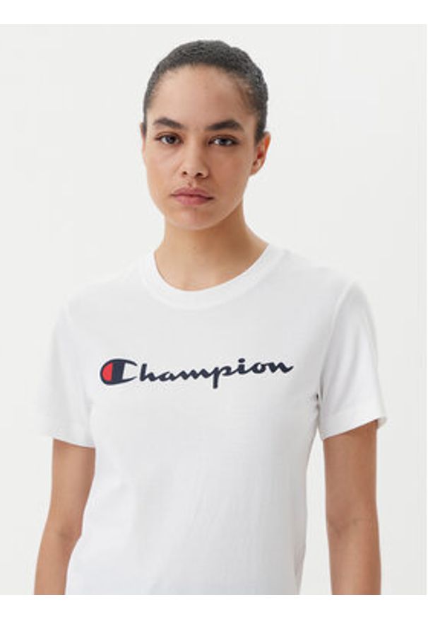 Champion T-Shirt 118090 Biały Slim Fit. Kolor: biały. Materiał: bawełna