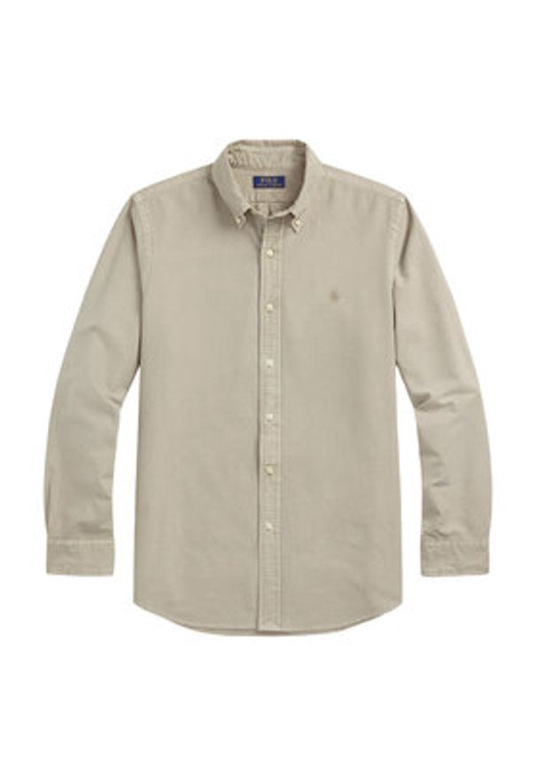 Polo Ralph Lauren Koszula 710968913001 Beżowy Custom Fit. Typ kołnierza: polo. Kolor: beżowy. Materiał: bawełna