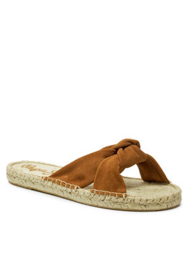 Pepe Jeans Espadryle Siva Knot PLS90664 Brązowy. Kolor: brązowy. Materiał: zamsz, skóra