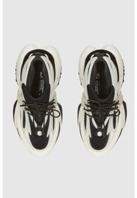 Balmain - BALMAIN Czarno-białe sneakersy męskie Unicorn, Rozmiar 46. Kolor: czarny. Materiał: skóra, materiał