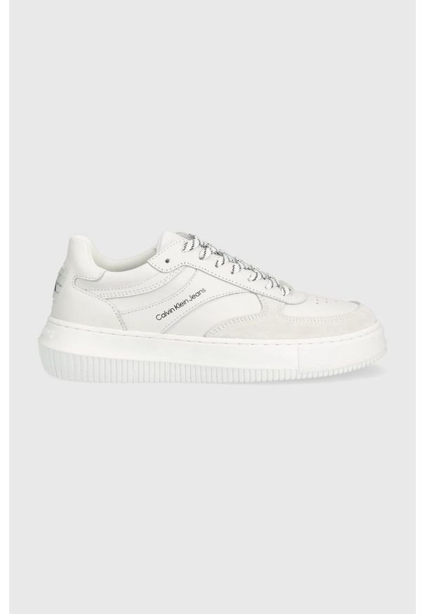 Calvin Klein Jeans sneakersy YW0YW00510.YAF kolor biały. Nosek buta: okrągły. Zapięcie: sznurówki. Kolor: biały