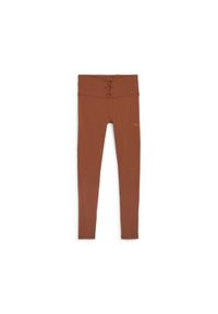 Damskie legginsy prążkowane Puma Cloudspun. Kolor: brązowy. Materiał: prążkowany