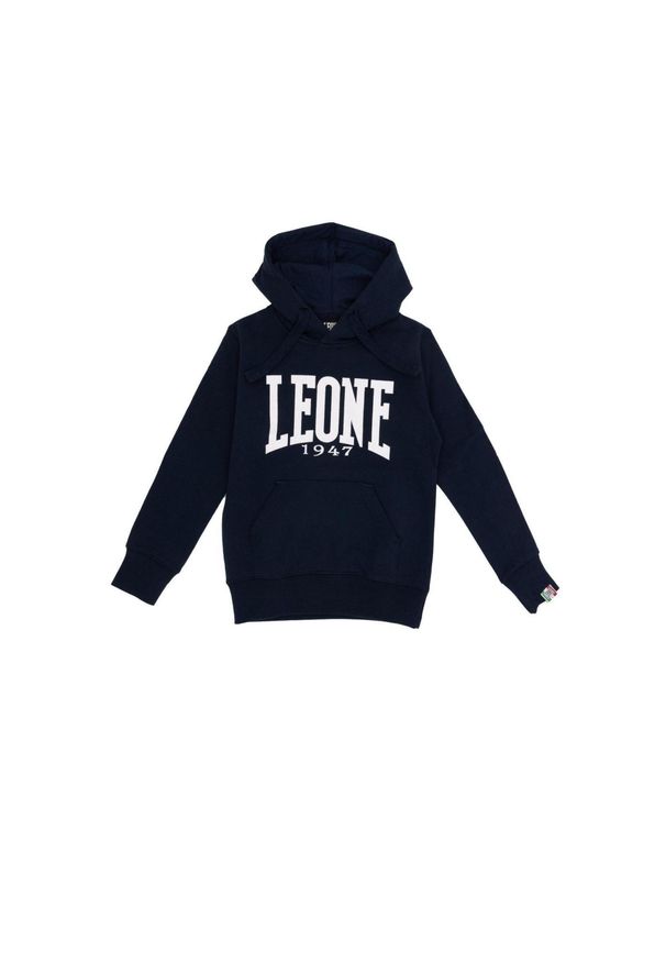 LEONE 1947 APPAREL - Podstawowa bluza dziecięca z kapturem. Typ kołnierza: kaptur. Kolor: niebieski. Sport: joga i pilates