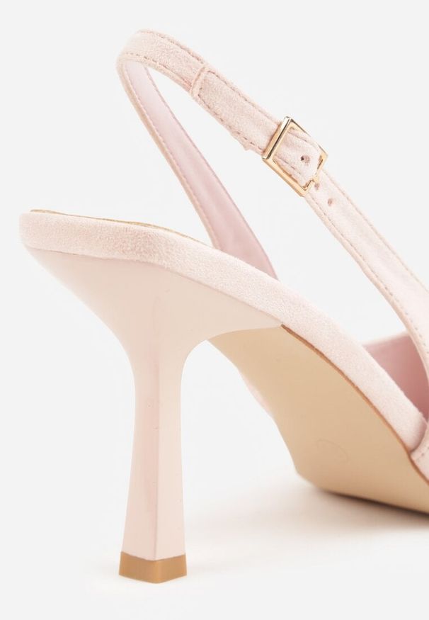 Renee - Różowe Sandały na Szpilce z Wycięciem na Palce i Odkrytą Piętą Zitissa. Zapięcie: sprzączka. Kolor: różowy. Sezon: wiosna. Obcas: na szpilce. Styl: elegancki. Wysokość obcasa: średni