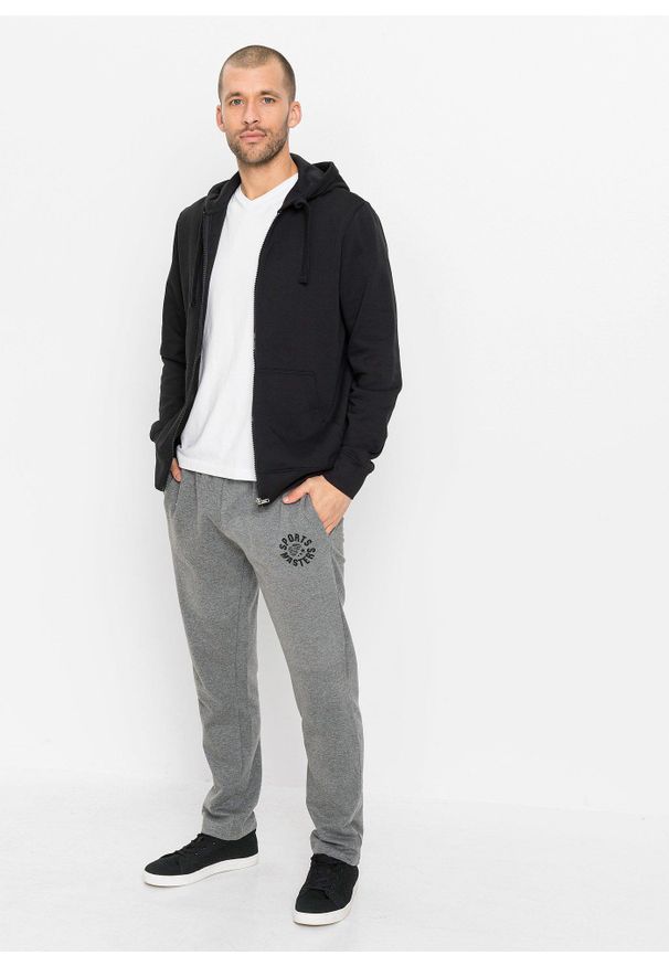 bonprix - Bluza rozpinana z kapturem (2 szt.). Typ kołnierza: kaptur. Kolor: szary. Materiał: poliester