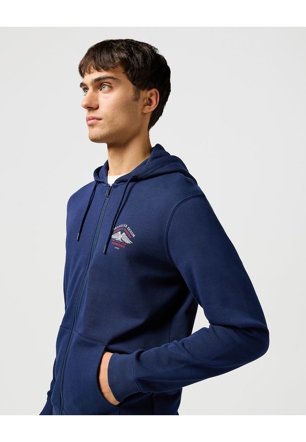 Wrangler - WRANGLER MĘSKA BLUZA WRANGLER GRAPHIC ZIP HOODIE NAVY 112362887