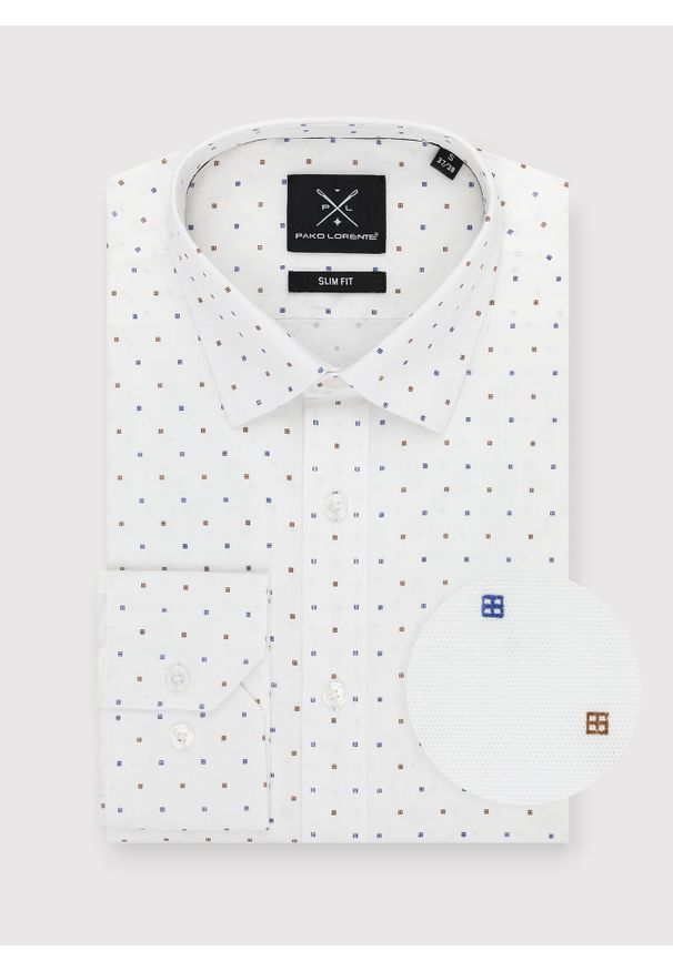 PAKO LORENTE – Elegancka koszula męska w delikatny wzorek P24SF-1X-021-B-S - Pako Lorente. Okazja: na co dzień. Materiał: elastan, jeans. Styl: elegancki
