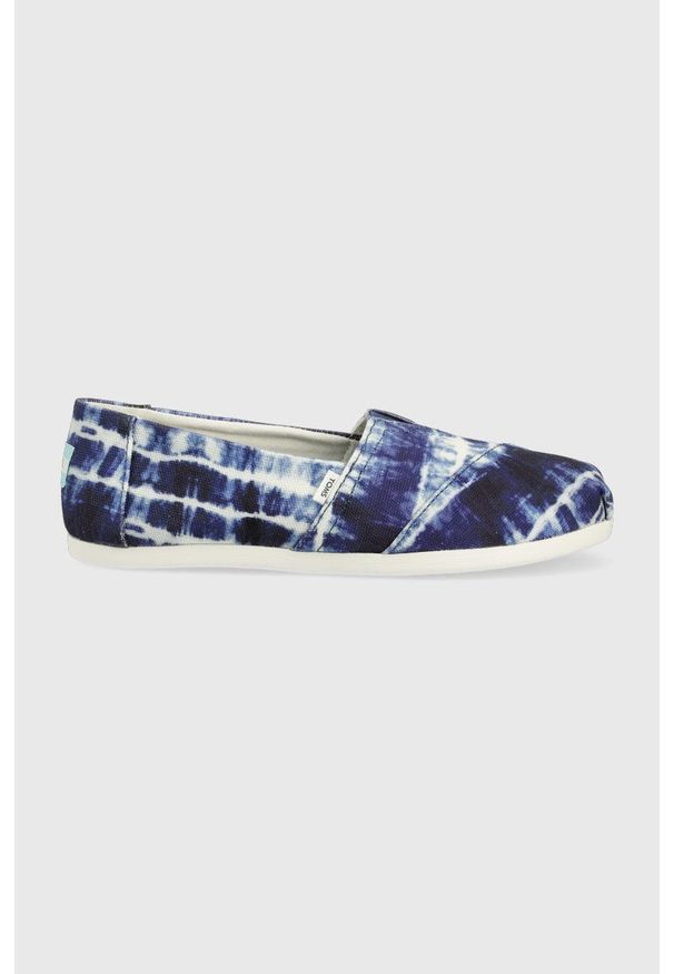 Toms espadryle Alpargata kolor granatowy. Nosek buta: okrągły. Kolor: niebieski. Materiał: guma, materiał