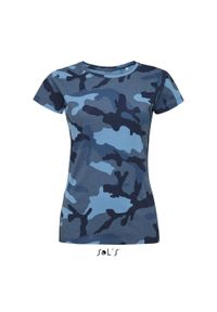 SOL'S - Koszulka damska Sol's Camo. Kolor: niebieski #2