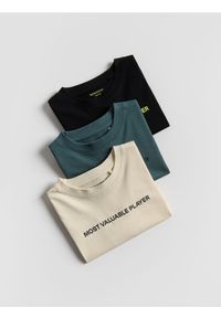 Reserved - Bawełniany longsleeve 3 pack - czarny. Kolor: czarny. Materiał: bawełna. Długość rękawa: długi rękaw
