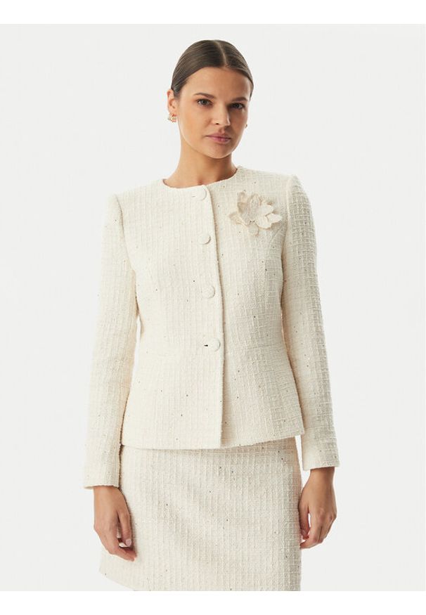 Rinascimento Marynarka CFC0128068003 Beżowy jasny Slim Fit. Kolor: beżowy. Materiał: syntetyk