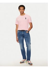 U.S. Polo Assn. T-Shirt MUP3311 Różowy Slim Fit. Typ kołnierza: polo. Kolor: różowy. Materiał: bawełna