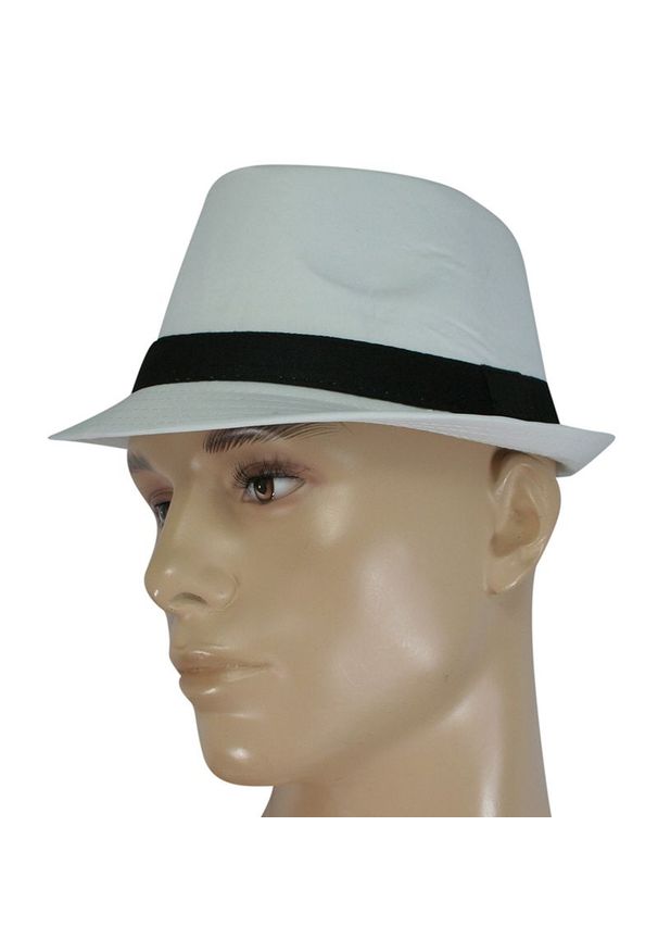Jarek - Kapelusz Letni, Biały, Trilby, Męski, z Paskiem, JACKSON, 100% Bawełna -JAREK. Kolor: biały. Materiał: bawełna. Sezon: lato. Styl: wakacyjny, klasyczny