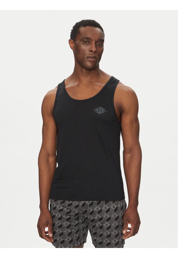 Hugo - HUGO Tank top Jo 50540080 Czarny Regular Fit. Kolor: czarny. Materiał: bawełna