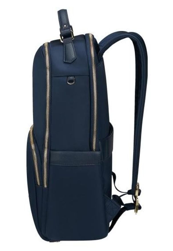 Plecak Samsonite Karissa Biz 2.0 14.1'' granatowy. Kolor: niebieski. Wzór: paski. Styl: elegancki