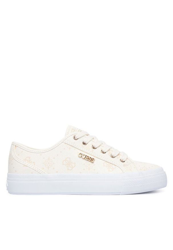 Guess Sneakersy FLTJ10 FAL12 Kremowy. Kolor: kremowy. Materiał: skóra