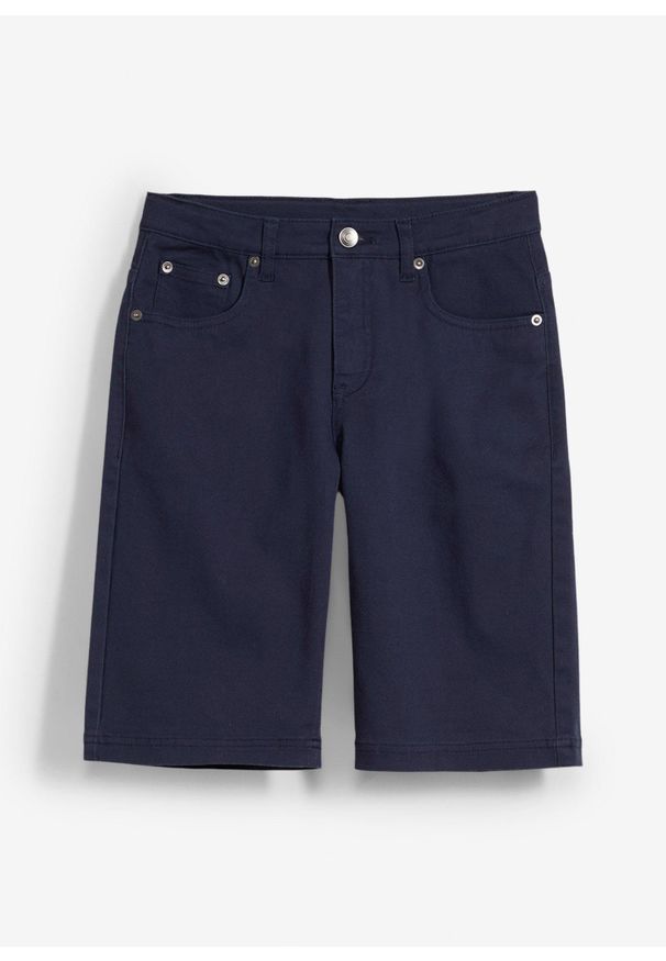 bonprix - Bermudy ze stretchem i regulowaną talią, regular fit. Kolor: niebieski
