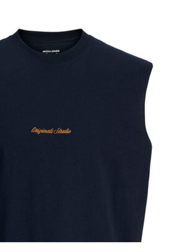 Jack & Jones Tank top Norrebro Emb 12292009 Granatowy Regular Fit. Kolor: niebieski. Materiał: bawełna