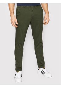 Jack & Jones - Jack&Jones Chinosy Marco 12175972 Zielony Slim Fit. Kolor: zielony. Materiał: bawełna