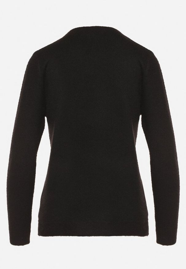 Born2be - Czarny Sweter z Wełną w Klasycznym Stylu Firrive. Okazja: na co dzień. Kolor: czarny. Materiał: wełna. Styl: klasyczny