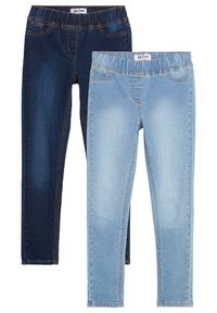 bonprix - Jegginsy mid waist (2 pary). Kolor: niebieski #1