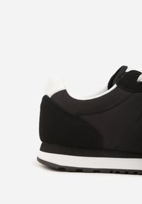 Born2be - Czarne Buty Sportowe Sneakersy z Pikowanymi Przeszyciami Nelis. Okazja: na spacer, na co dzień. Kolor: czarny. Materiał: jeans, dresówka. Szerokość cholewki: normalna. Sport: fitness, turystyka piesza #4