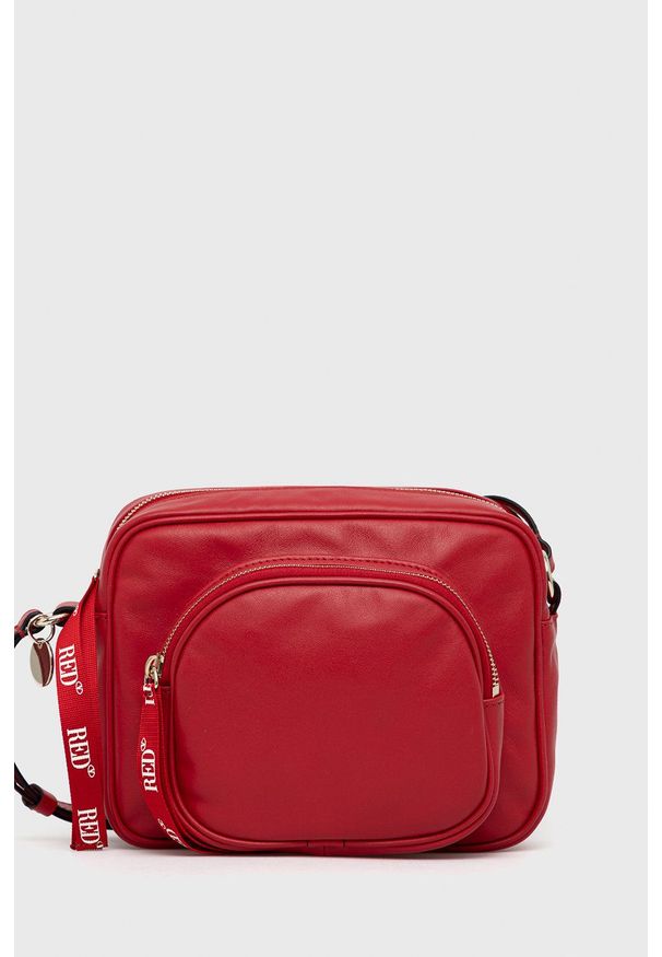 Red Valentino - Torebka skórzana. Kolor: czerwony. Materiał: skórzane