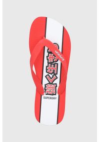 Superdry Japonki męskie kolor czerwony. Kolor: czerwony. Materiał: materiał, guma. Obcas: na obcasie. Wysokość obcasa: niski #3