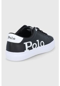 Polo Ralph Lauren buty skórzane LONGWOOD kolor czarny. Zapięcie: sznurówki. Kolor: czarny. Materiał: skóra