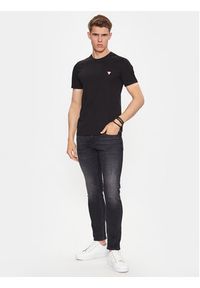Guess T-Shirt M2YI36 I3Z14 Czarny Slim Fit. Kolor: czarny. Materiał: bawełna