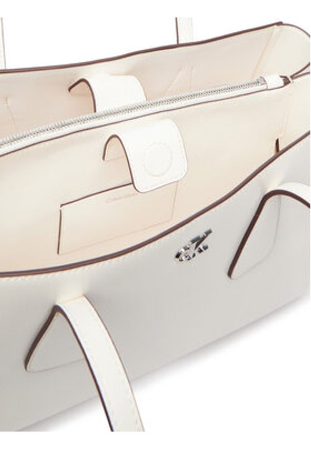Calvin Klein Torebka Ck Medium Work Tote LV04F3442G Biały. Kolor: biały. Materiał: skórzane